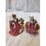 2 SMALL ROYAL DOULTON FIGURINES GOODY TWO SHOES 2037 LYDIA 1908