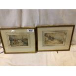 2 SMALL WC PAINTINGS D R SELLERS