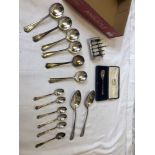 BOX- SILVER SPOON & ASSORTED PLATED WARE