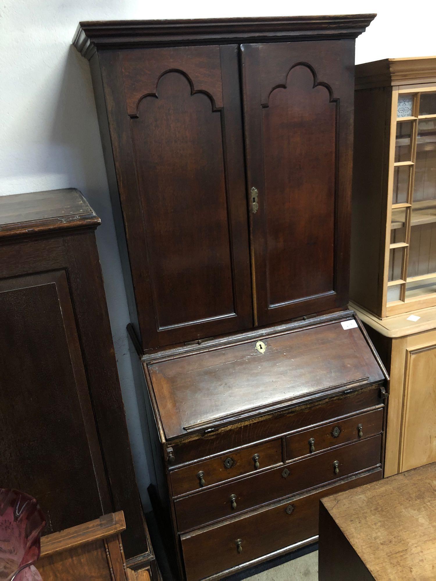 MAHOGANY BUREAU BOOKCASE (AF)