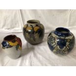 3 DOULTON VASES