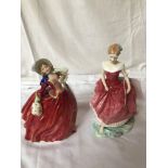 2 ROYAL DOULTON FIGURES SUMMERS DAY& AUTUMN BREEZES HN3378 /1934