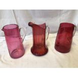 3 CRANBERRY JUGS