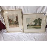 2 TATTON WINTER ETCHINGS CANTERBURY CATHEDRAL & STREET