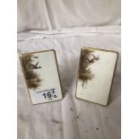 PAIR FRENCH PORCELAIN MENU CARDS