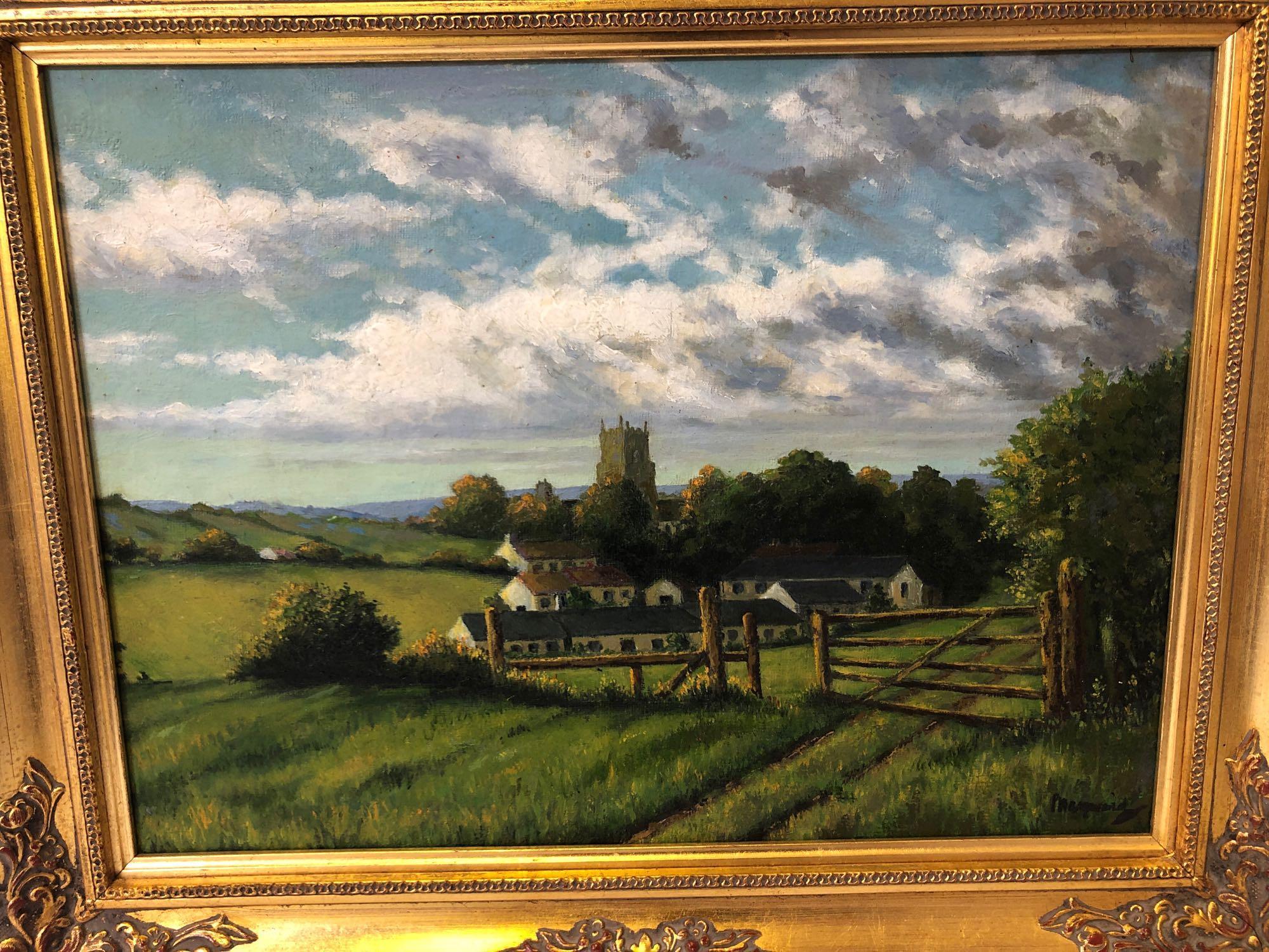 OIL PAINTING HAMLET SUSSEX BY P HAYWARD - Image 2 of 3