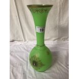 LARGE GREEN BOHEMIAN GLASS VASE