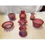 7 PCS CRANBERRY WARE (1 BOWL AF)