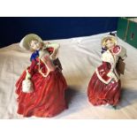 2 ROYAL DOULTON FIGURES AUTUMN BREEZES & CHRISTMAS MORN