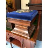 ROSEWOOD & TAPESTRY STOOL WORK BOX (AF)