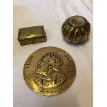 2 BRASS BOXES & LEON GAMBETTA PLAQUE