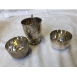 SILVER CHRISTENING CUP & 2 SMALL SILVER CUPS