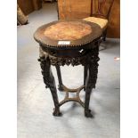 MARBLE TOP HARD WOOD STAND