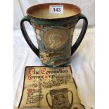 ROYAL DOULTON CORONATION LOVING CUP WITH CERT. 645 OF 2000