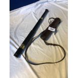 ROSS LONDON LEATHER CASED 2 DRAW TELESCOPE & TRIPOD