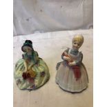 2 SMALL ROYAL DOULTON FIGURINES MONICA 1458 THE RAG DOLL 2142