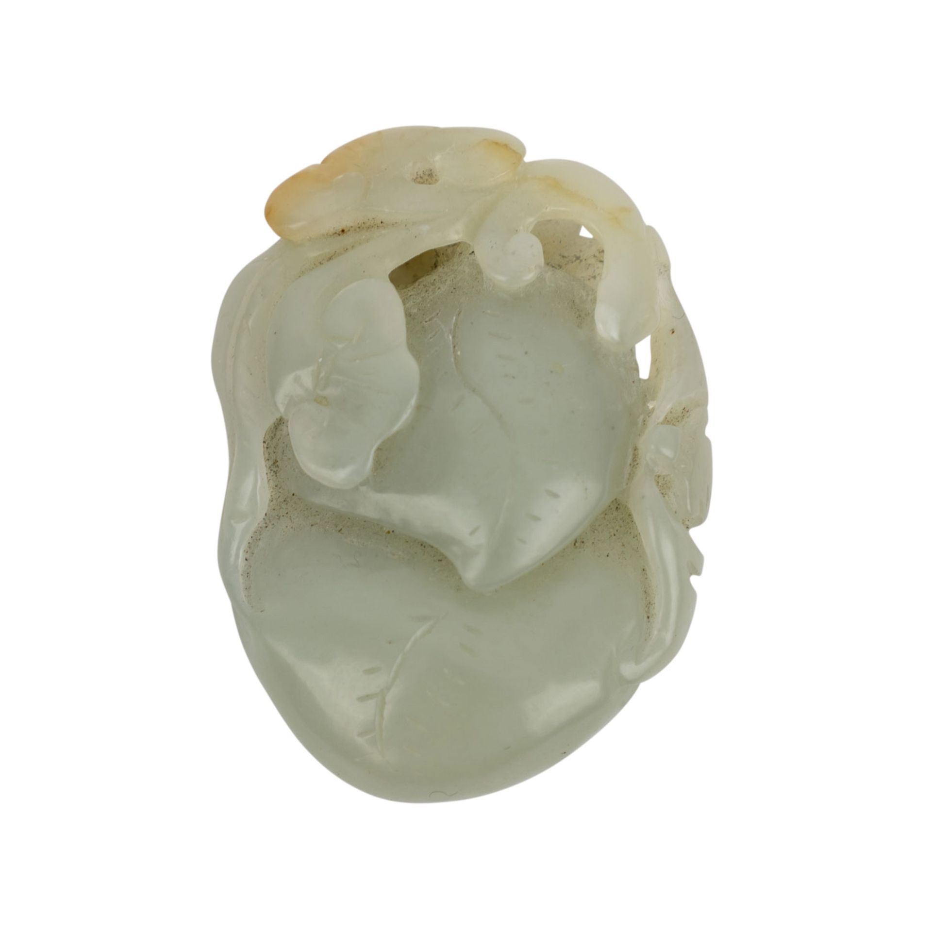 Konvolut 3tlg.: CHINA.Petschaft aus seladonfarbener Jade, L: ca. 3 cm; Anhänger in Form eines - Bild 3 aus 6