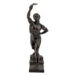 KRUSE, MAX (1854-1942) "Der Siegesbote von Marathon"Bronze, schwarzbraun patiniert, an der Plinthe