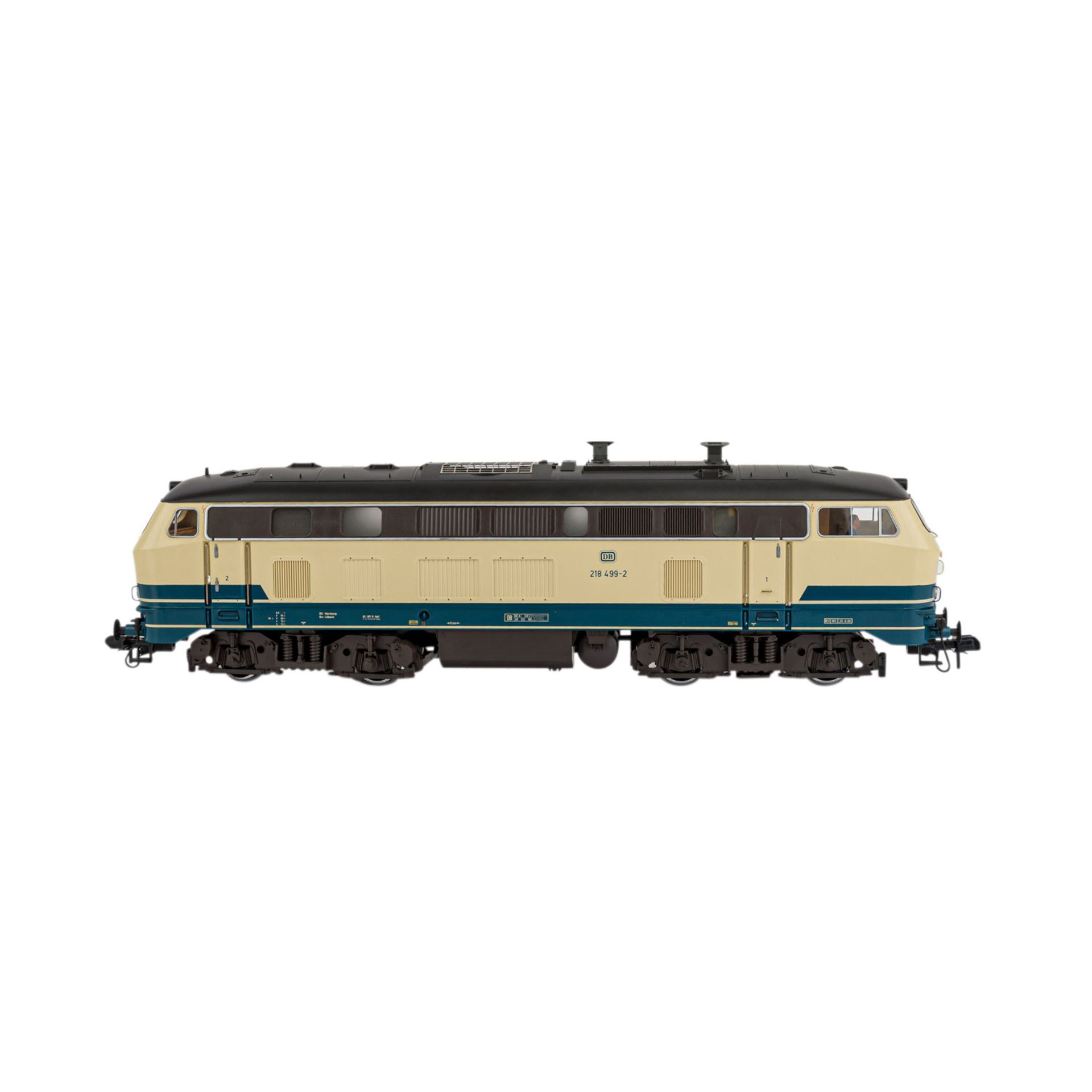 MÄRKLIN Diesellokomotive BR 218, Spur 1,55712, ozeanblau-/cremefarben auf Präsentationsgleis, BN 218 - Bild 2 aus 3