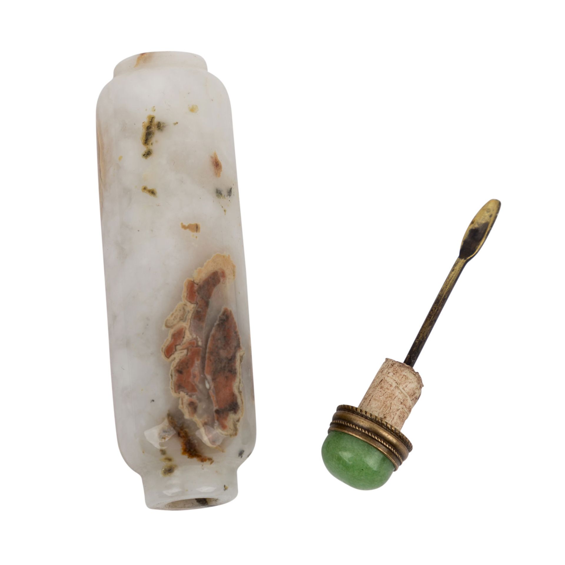 Konvolut 3tlg.: CHINA.Petschaft aus seladonfarbener Jade, L: ca. 3 cm; Anhänger in Form eines - Bild 5 aus 6