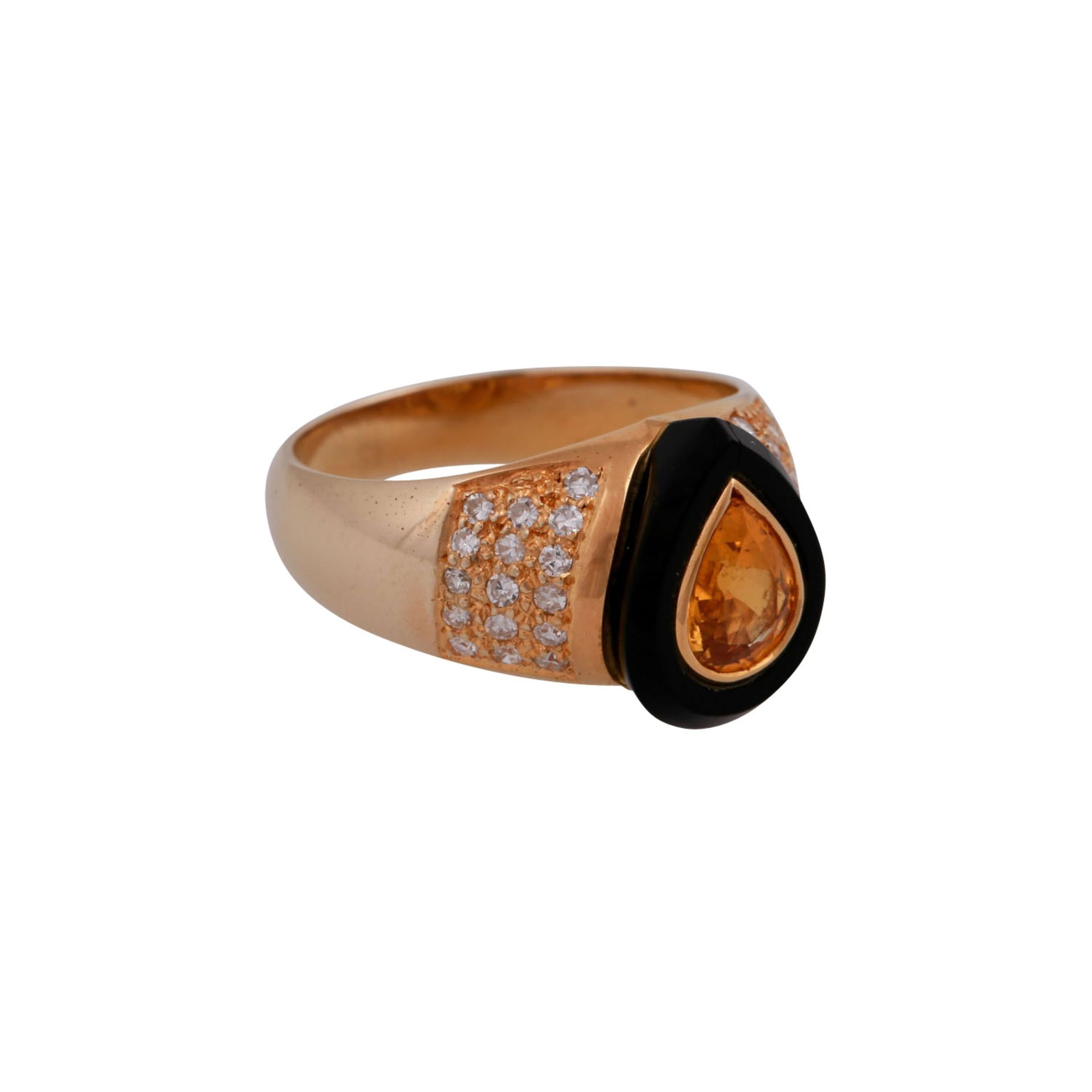 Schmuckset Ring und Anhänger mit Diamanten, zus. ca. 0,4 ct,im Brillant- und Achtkantschliff von - Image 2 of 4