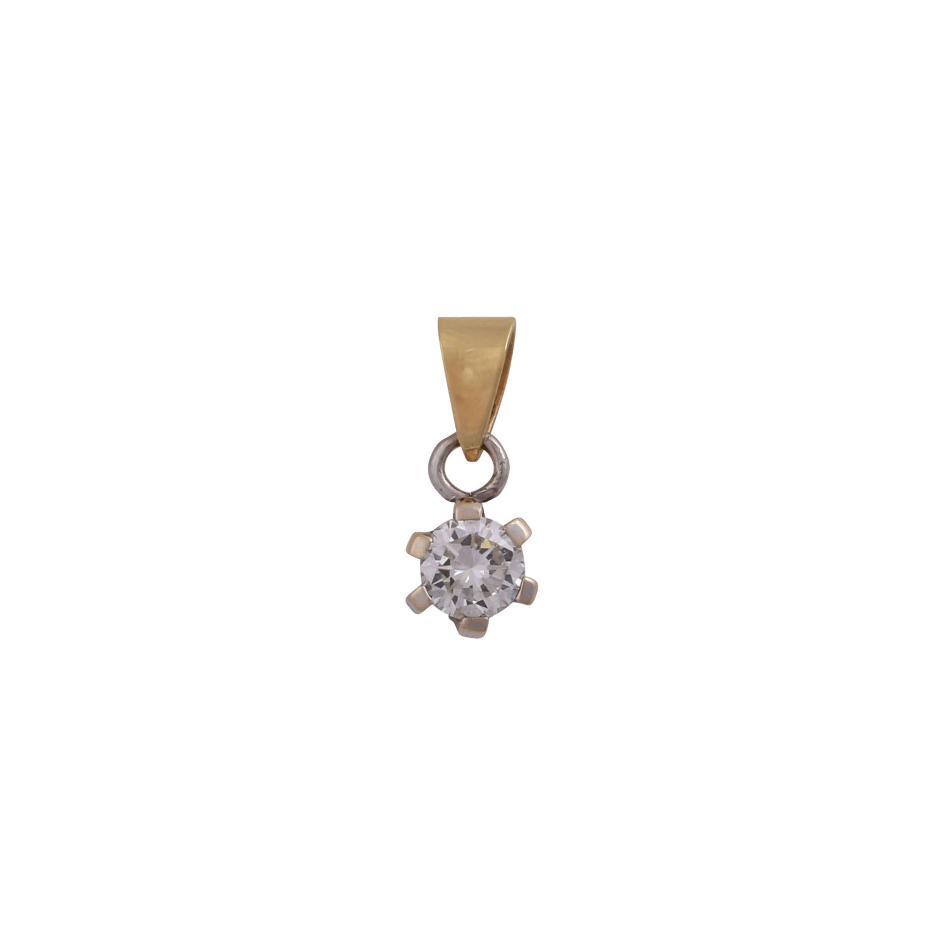 Solitäranhänger mit Brillant ca. 0,3 ct,guter Farb- und Reinheitsgrad, GG/WG 18K, 2. H. 20. Jh.,