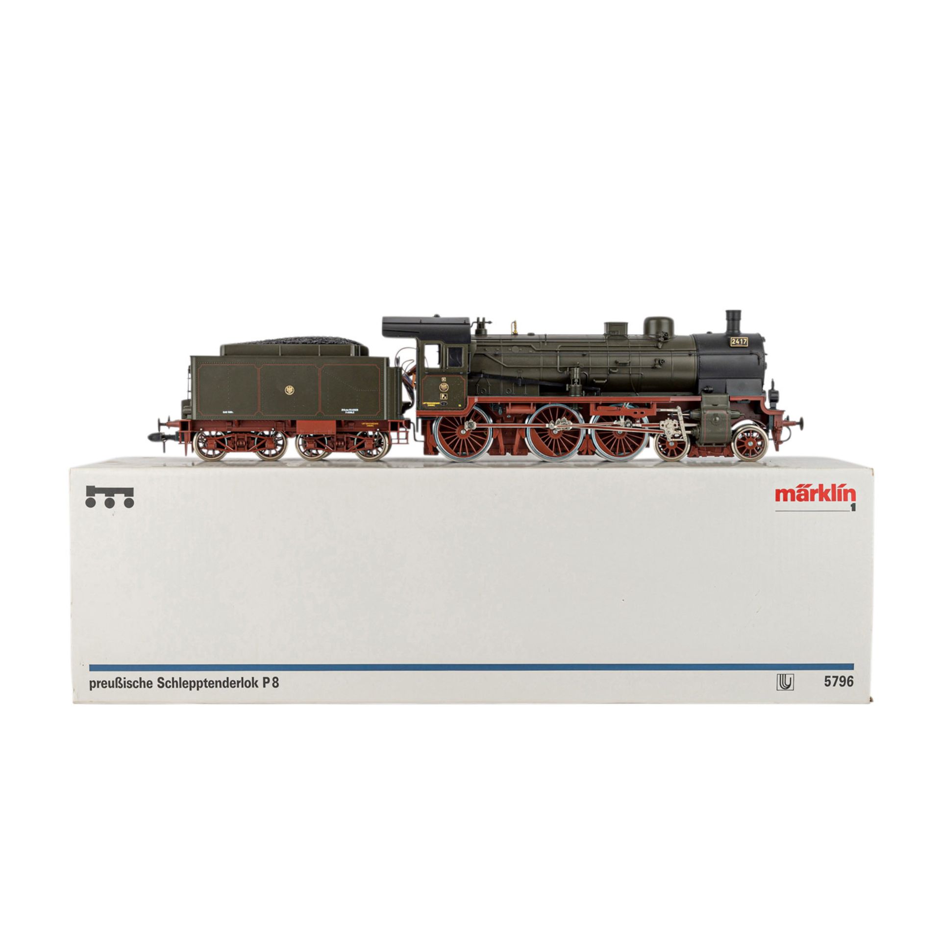 MÄRKLIN preußische Schlepptenderlok 5796, Spur 1,BR P 8 der KPEV, BN 2417 mit Kohletender, im