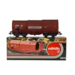 MÄRKLIN Teleskophaubenwagen der DB 85878, Spur 1,rötlich-/braunes Kunststoff-Gehäuse, m. 3