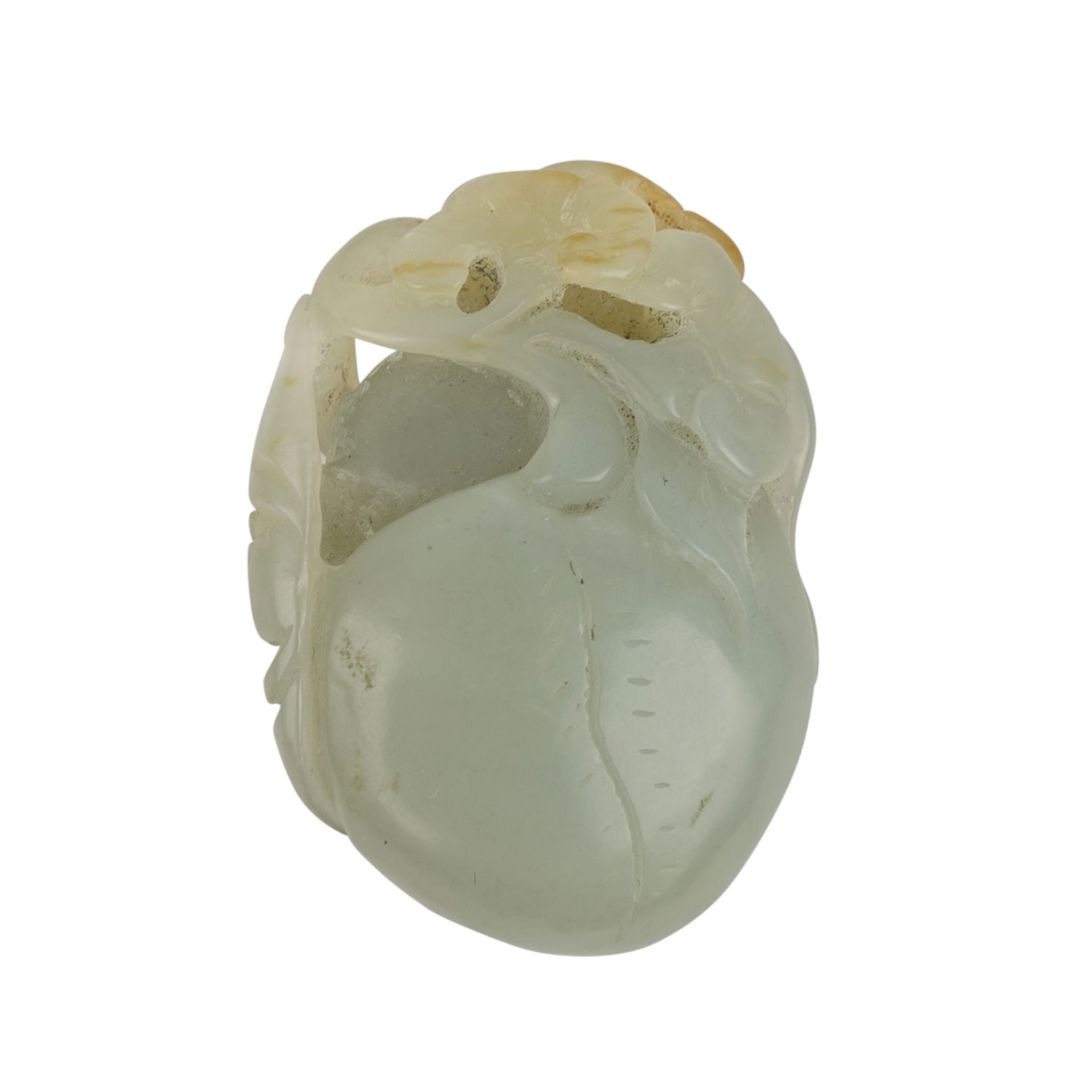 Konvolut 3tlg.: CHINA.Petschaft aus seladonfarbener Jade, L: ca. 3 cm; Anhänger in Form eines - Bild 4 aus 6