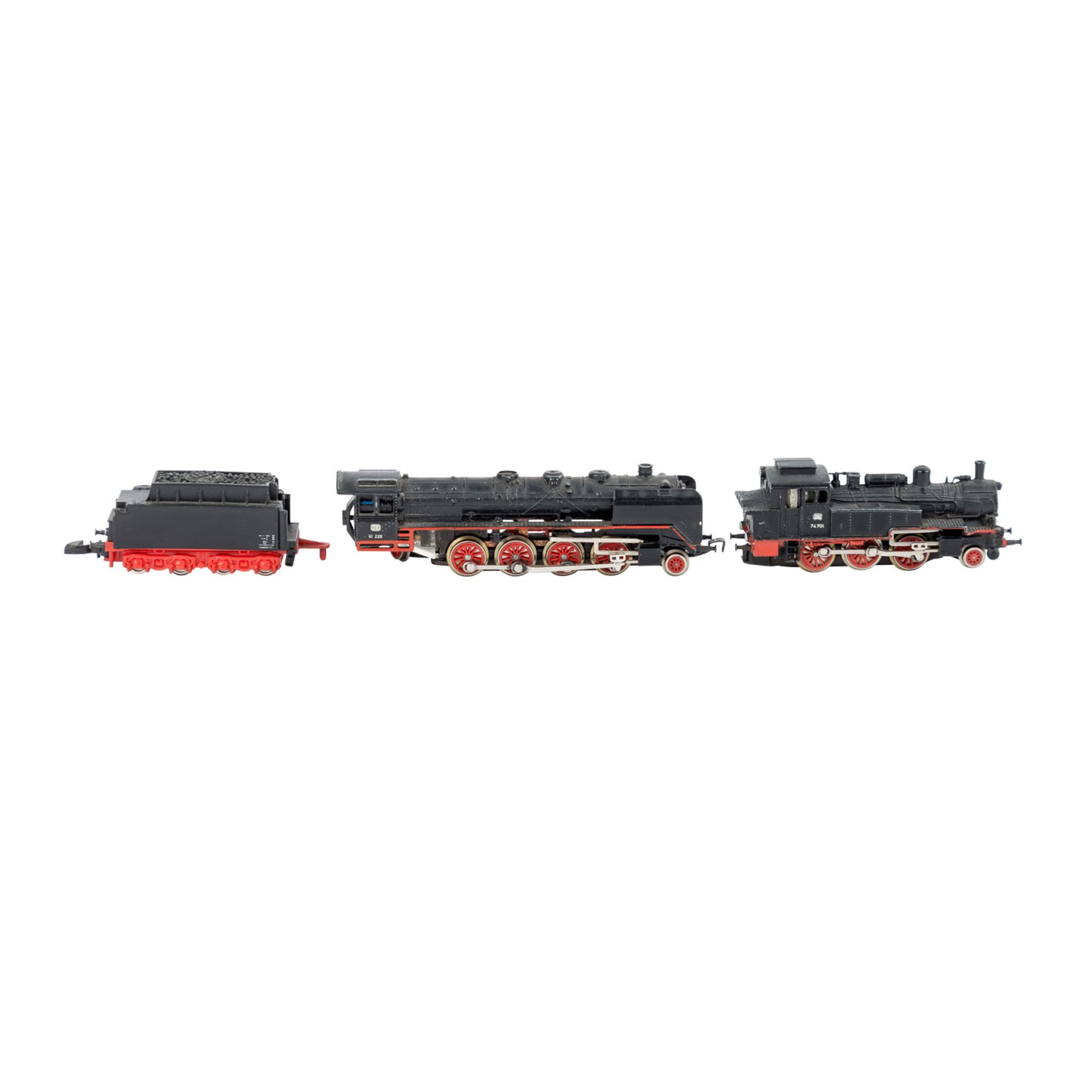 MÄRKLIN mini-club 2 Dampflokomotiven, Spur Z,bestehend aus 8827, BN 41220 mit Kohletender, L ca.