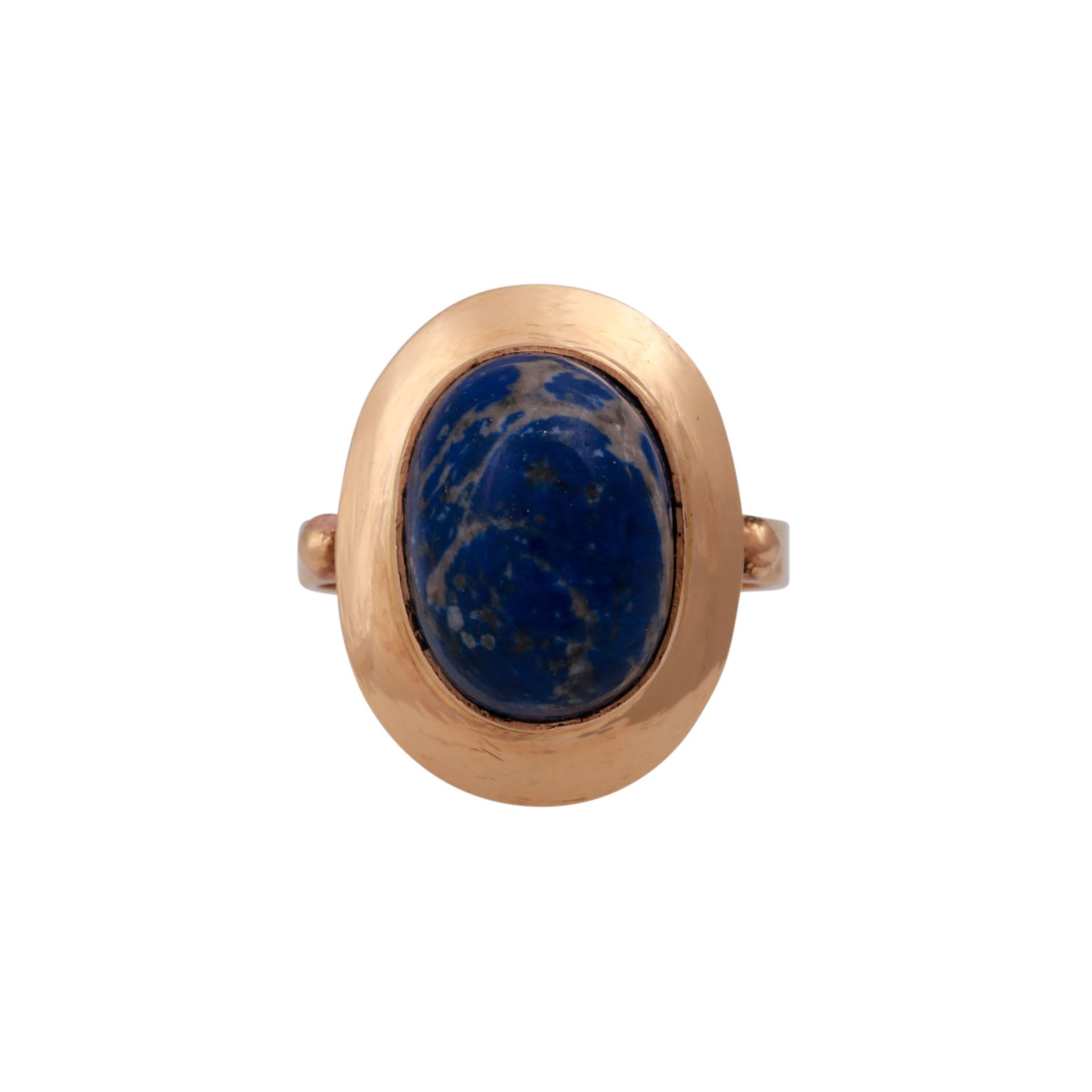 Ring mit Lapislazuli- Cabochon,