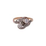 Ring mit 2 Altschliffdiamanten, zus. ca. 0,4 ct