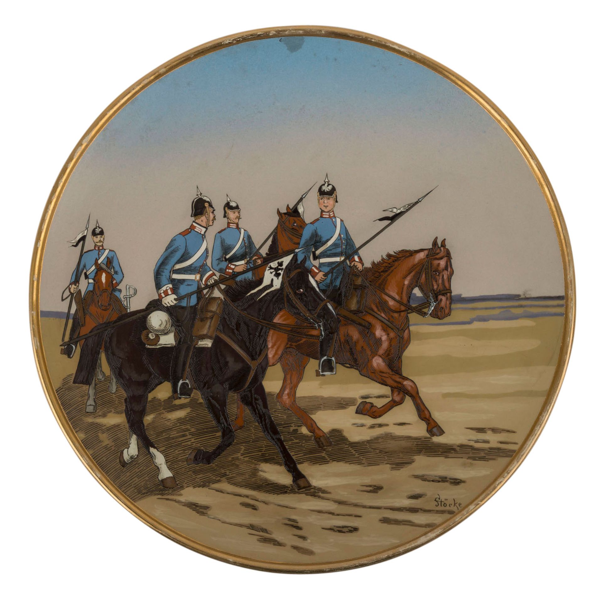 VILLEROY & BOCH/METTLACH Paar Wandteller, 1892. - Image 3 of 5