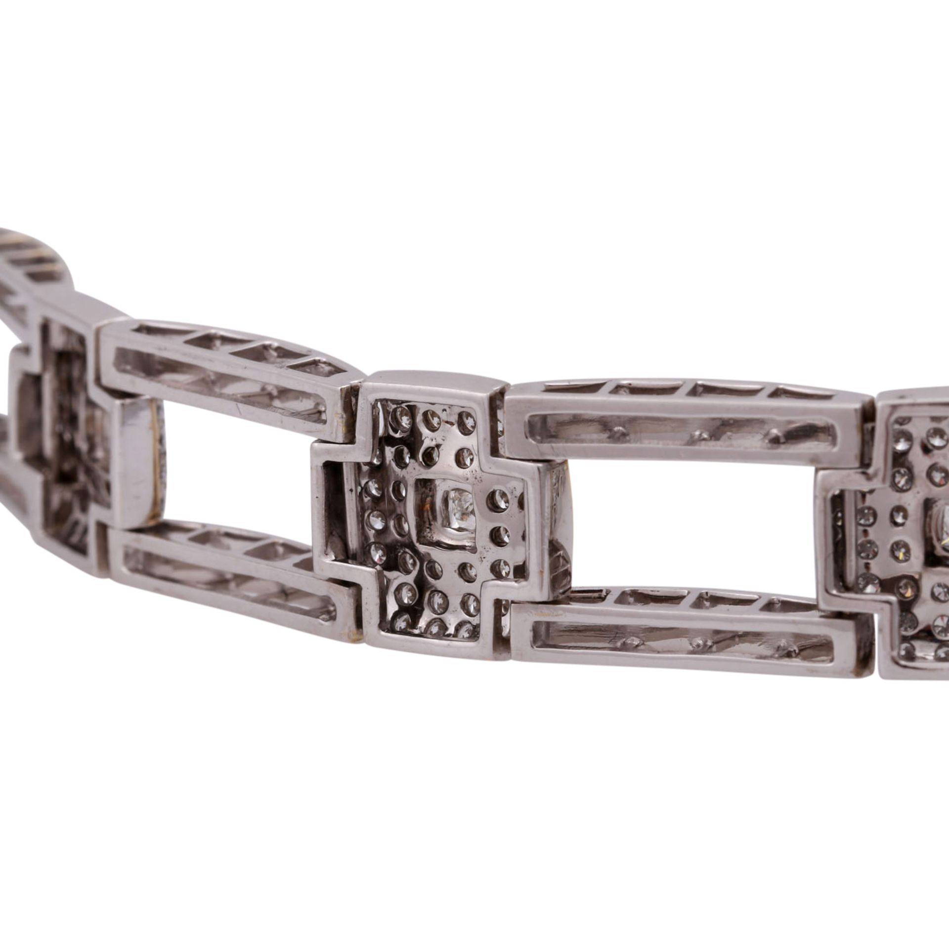 Armband mit 7 Diamanten im Prinzessschliff, zus. ca. 0,85 ct - Bild 6 aus 6