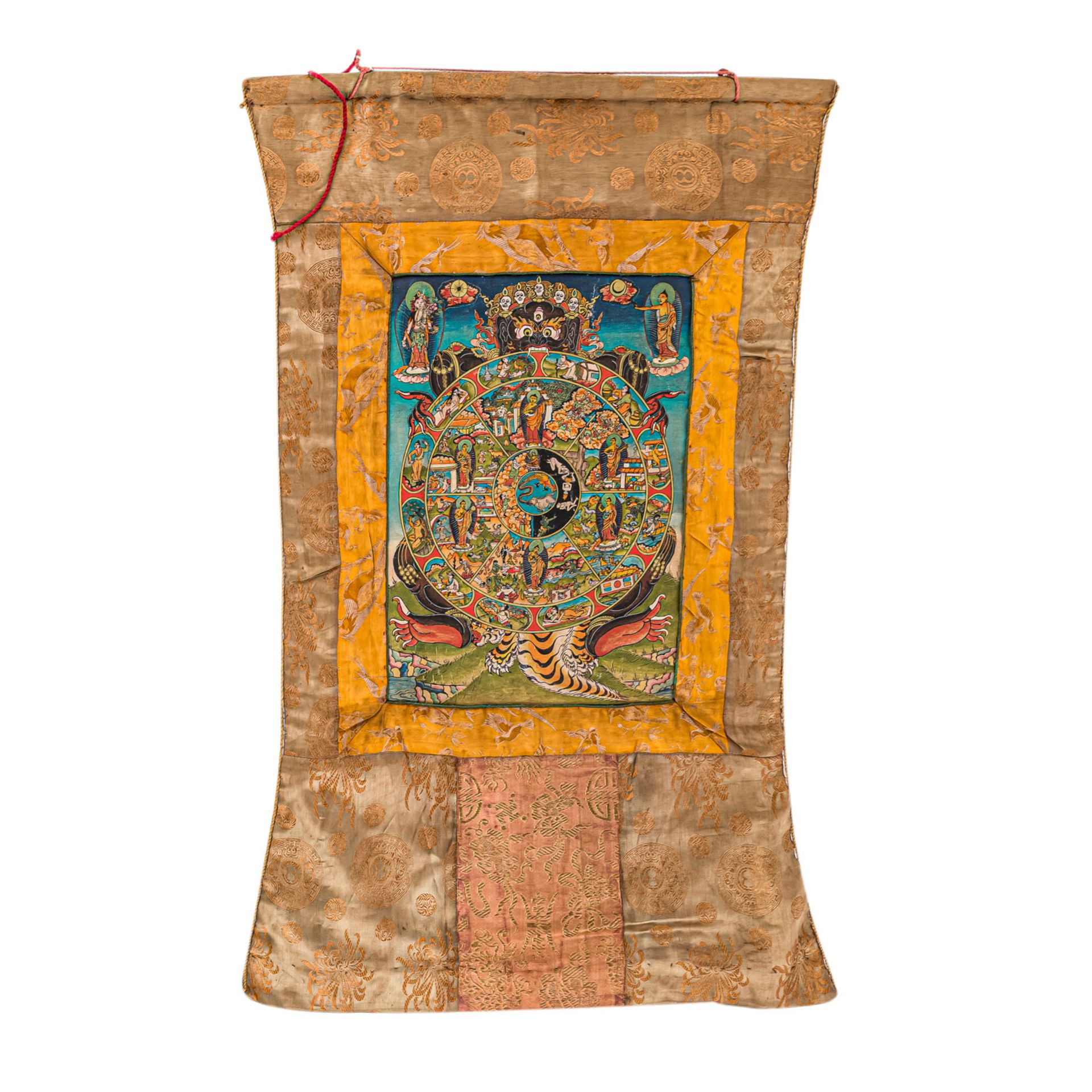 Drei Thangkas in Stoffmontierung. TIBET, 19./20. Jh.. - Bild 6 aus 6