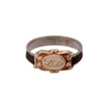 Biedermeier Ring mit Haargeflecht,