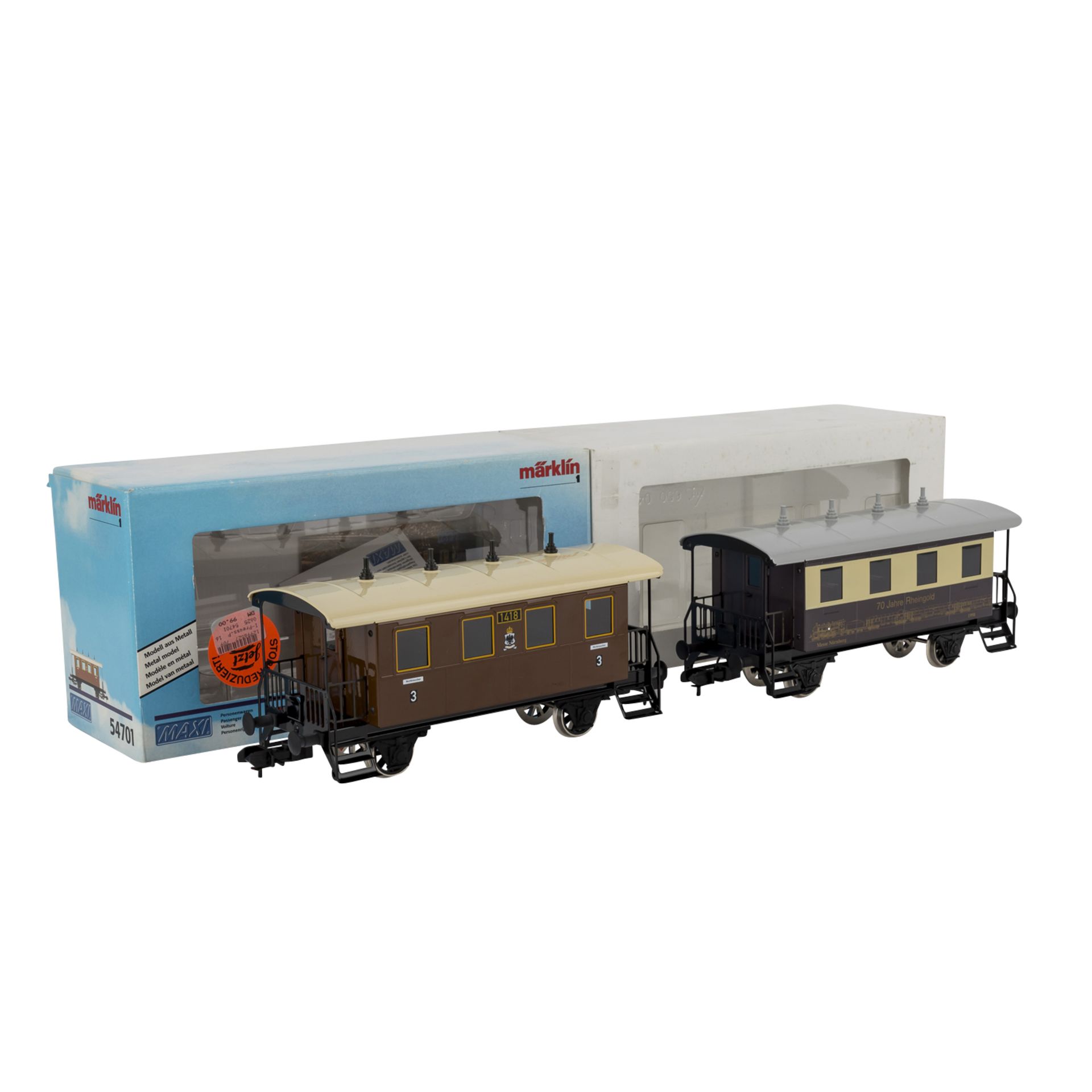 MÄRKLIN MAXI zwei Personenwagen, Spur 1,<