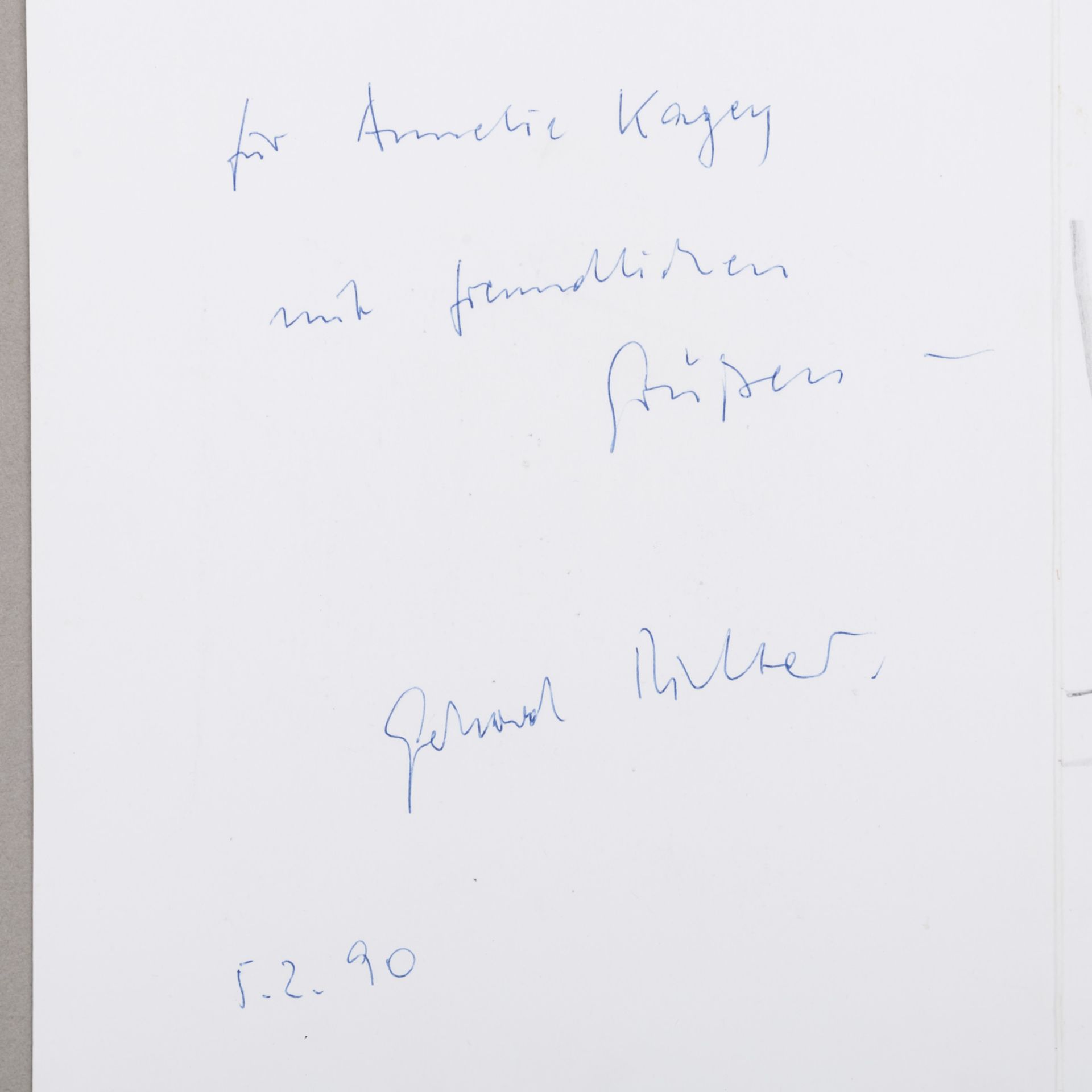 RICHTER, GERHARD (geb. 1932), Autogrammkarte mit Skizze, - Bild 3 aus 5