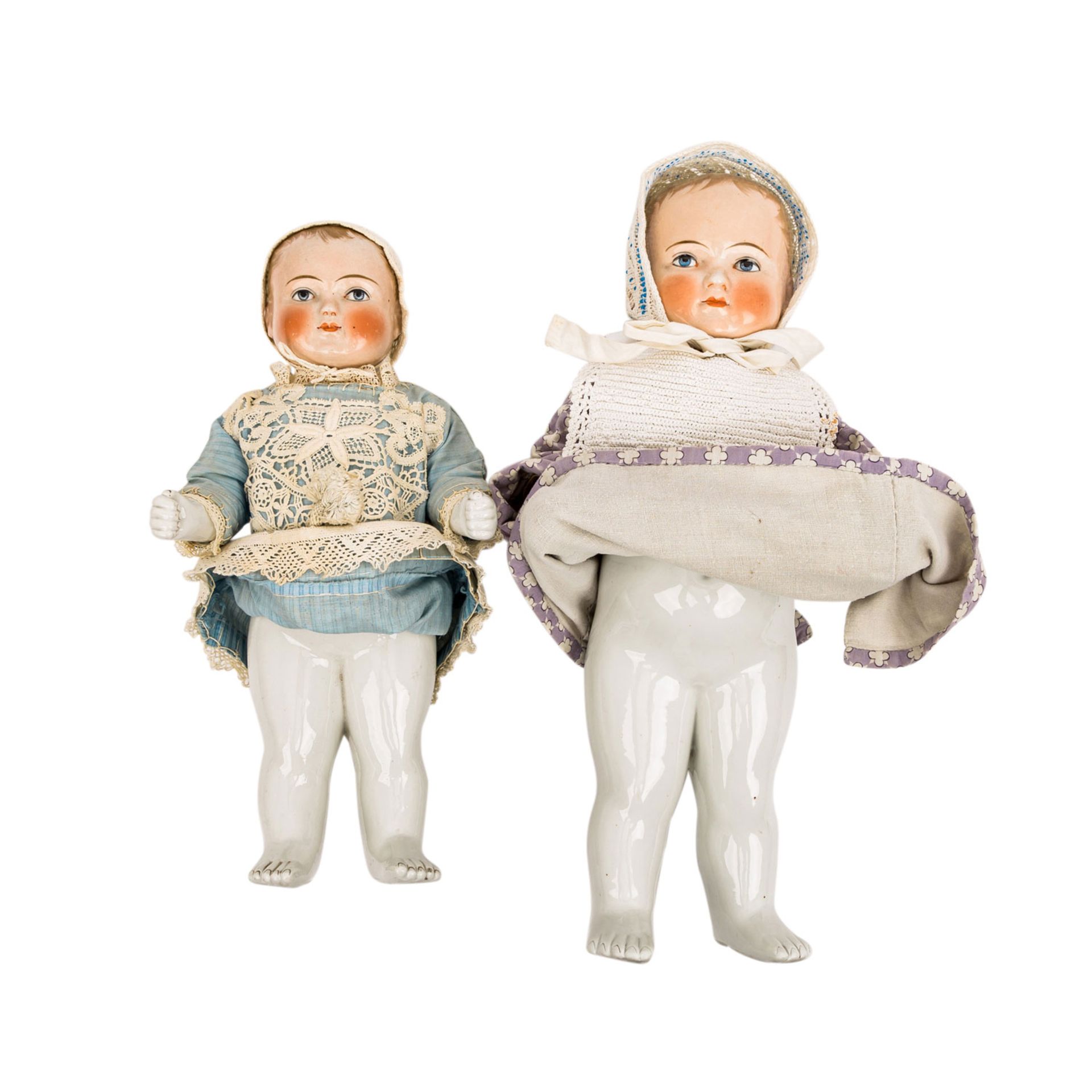 Zwei Badepuppen "Frozen Charlie", 1850-1914. - Image 2 of 3