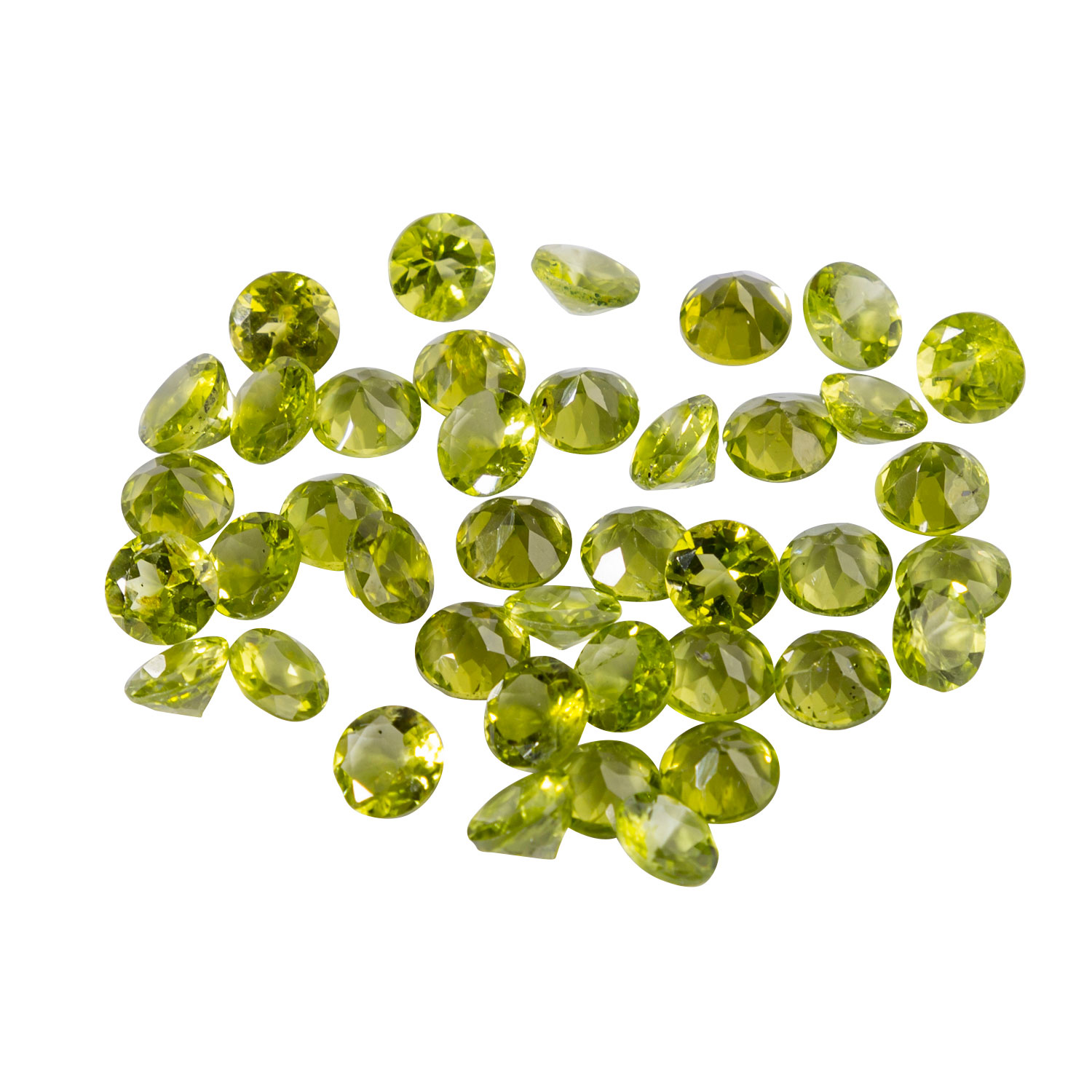 Ca. 40 lose Peridote, ca. 50 ct.,