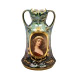 Wohl JOSEF RIEDL/BÖHMEN Jugendstil Vase, um 1900,<