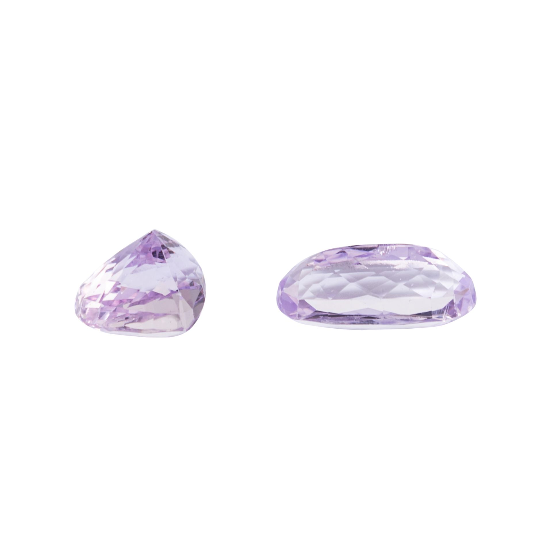 2 lose Kunzite. 25,61 ct. total, sehr farbintensiv, - Bild 2 aus 3