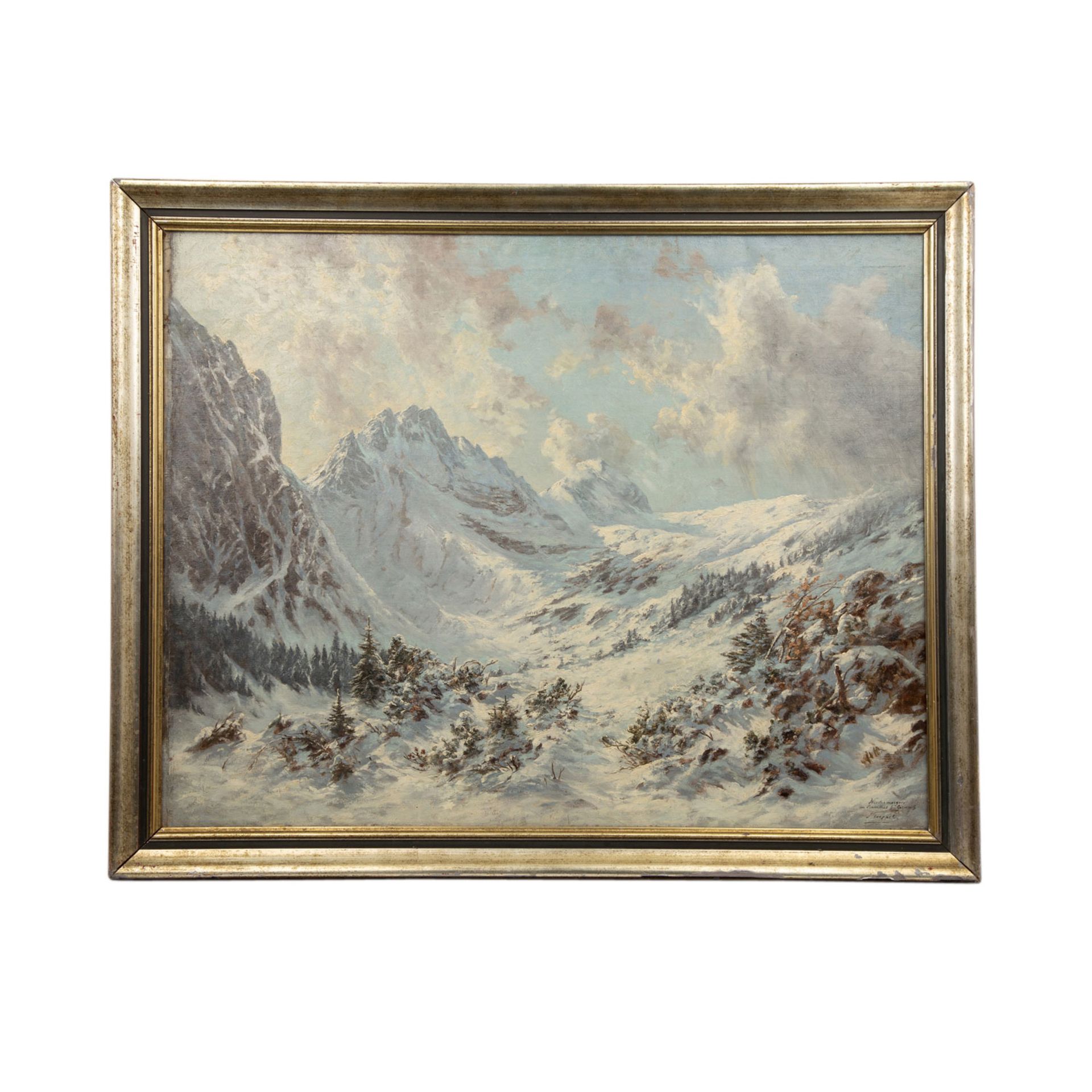 KOEPPEL (?, Maler/in 1. Hälfte 20. Jh.), "Wintermorgen im Rainthal bei Garmisch",< - Image 2 of 4