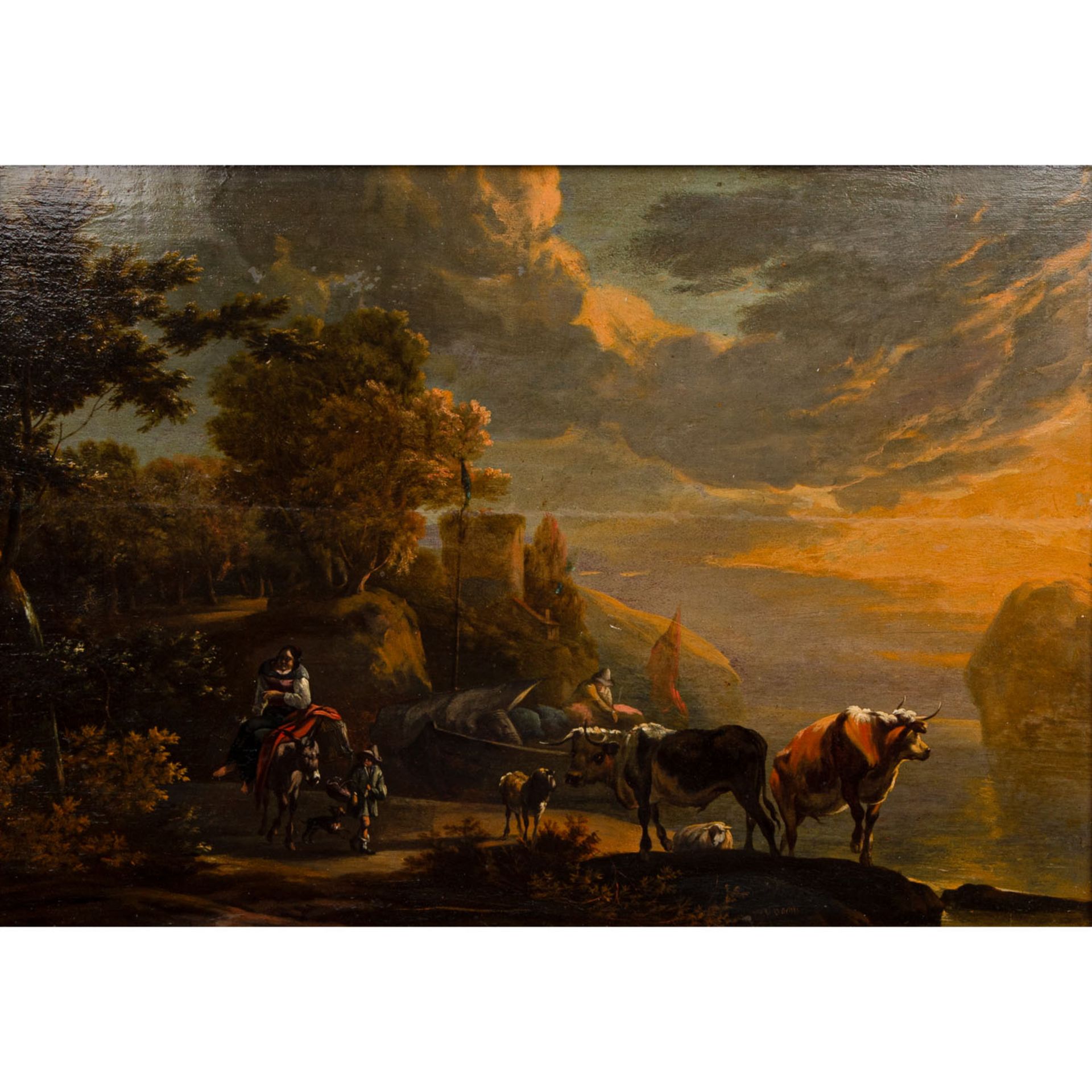 VERBOOM, WILLEM HENDRIKSZ (Rotterdam um 1640-1718 ebenda), "Rastende Hirten im Gebirge",