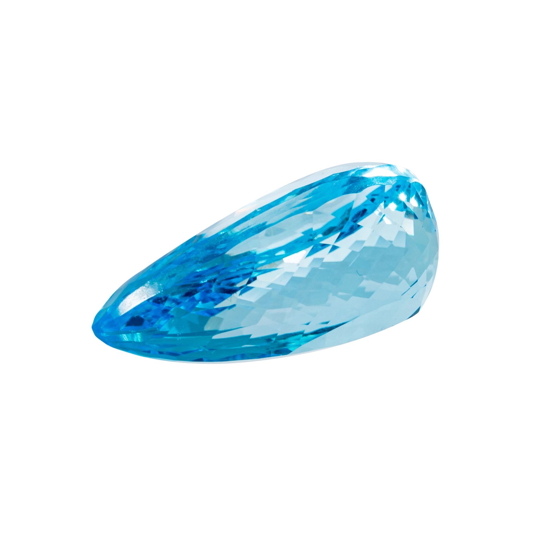 Loser Blautopas, 46,4 ct.,29,75 x 16 x 11 mm, behandelt, facetierter Tropfen.Loose blue topaz, 46. - Bild 3 aus 4