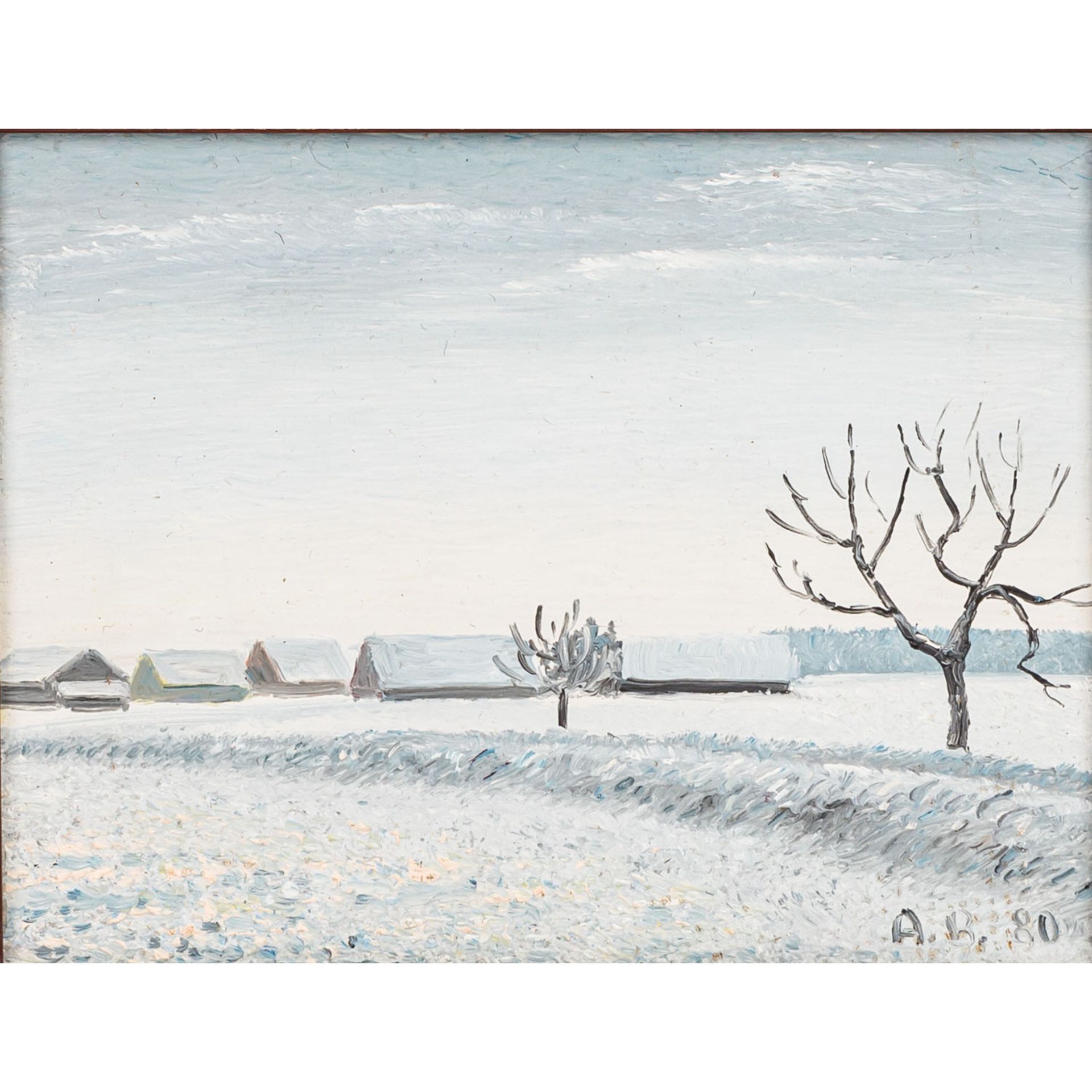 BRAUN, A. (Künstler u. Pfarrer in Immenried, 2. Hälfte 20. Jh.), "Winterlandschaft",u.re. monogr.