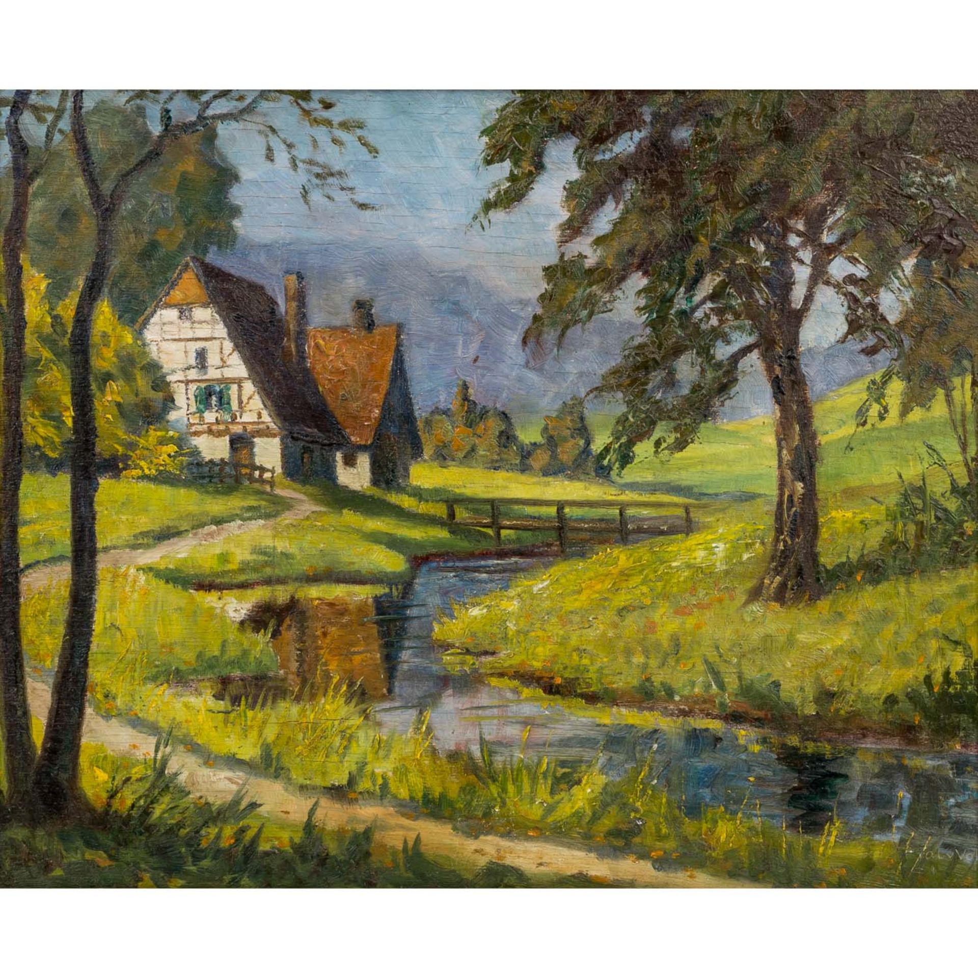 VOLBORTH, ALEXANDER von (Petersburg 1885-1973 Biberach/R.), "Süddeutsche Sommerlandschaft",mit