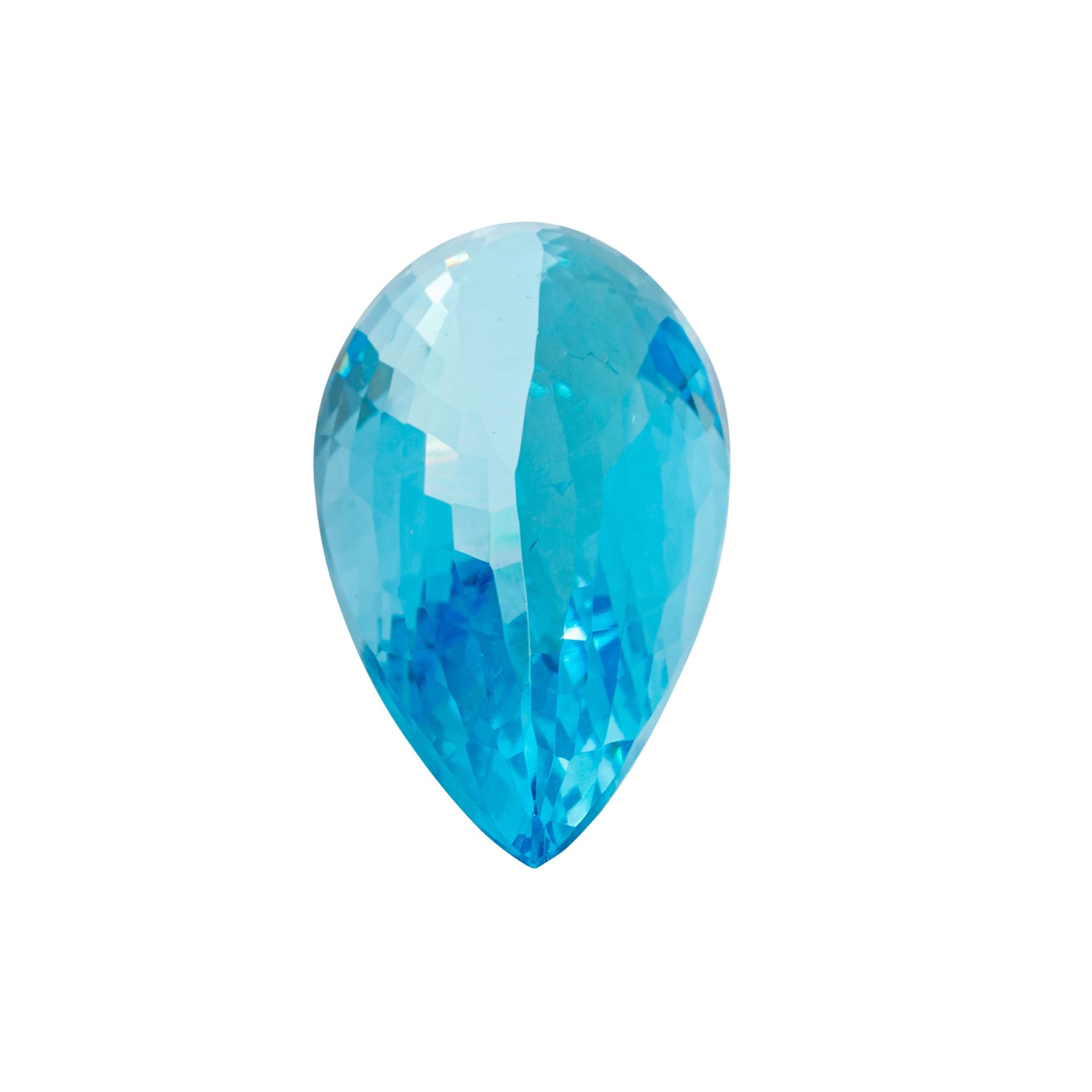 Loser Blautopas, 46,4 ct.,29,75 x 16 x 11 mm, behandelt, facetierter Tropfen.Loose blue topaz, 46. - Bild 2 aus 4