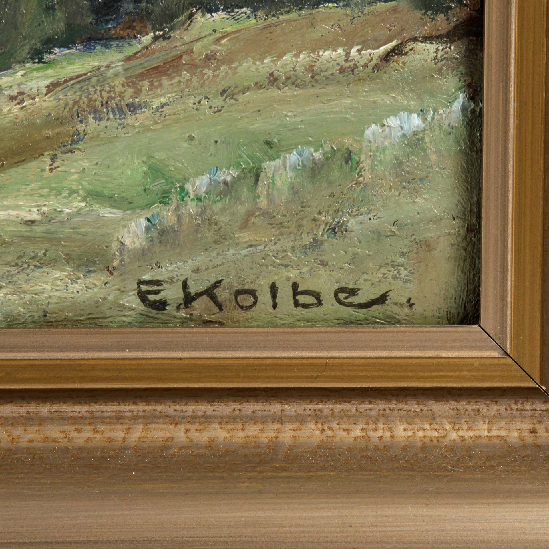 KOLBE, ERNST (Marienwerder 1876-1945 Rathenow), "See im Hochgebirge",u.re. sign. 'E. Kolbe', Öl - Image 3 of 4