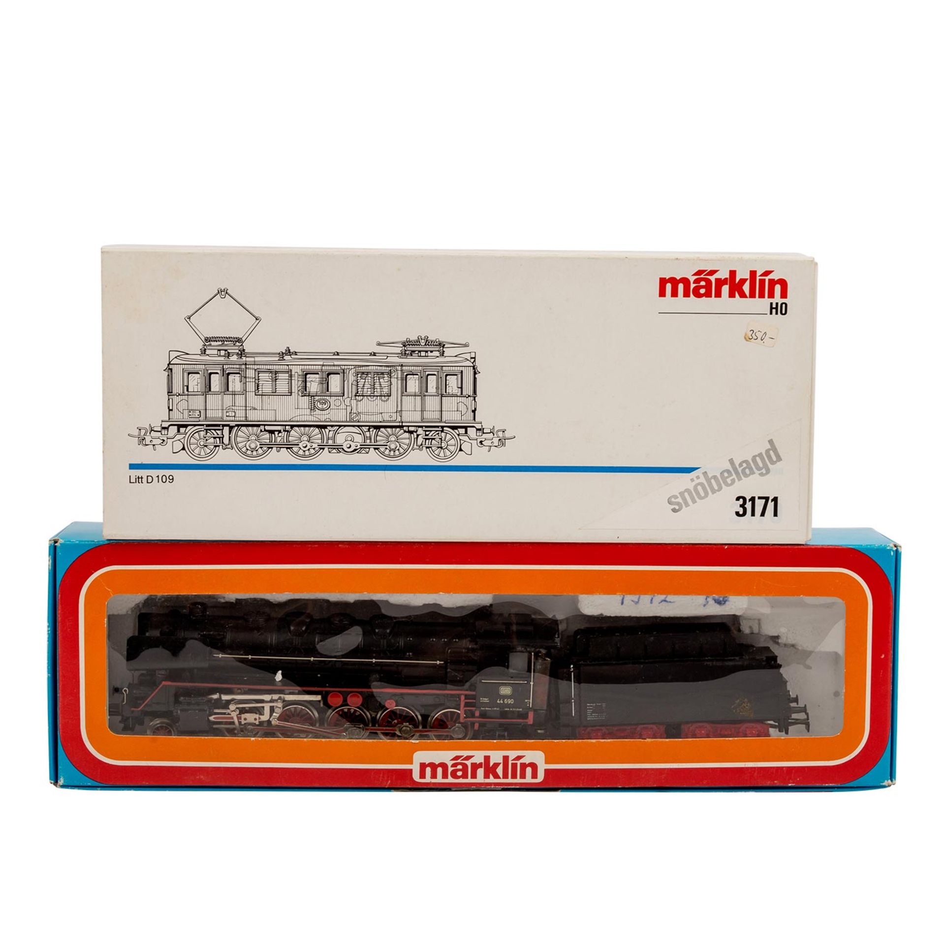 MÄRKLIN Konvolut 2 Lokomotiven und 13 Güter-/ Museumswagen, Spur H0,E-Lok BN 109, ab Werk verschneit - Bild 3 aus 5